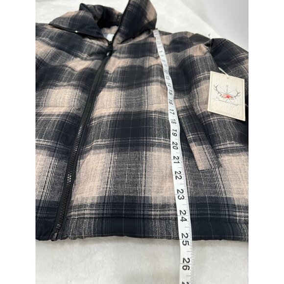 NWT Boundless North Size S Plaid Puffer Jacket Brown MSRP $128 - Picture 7 of 14